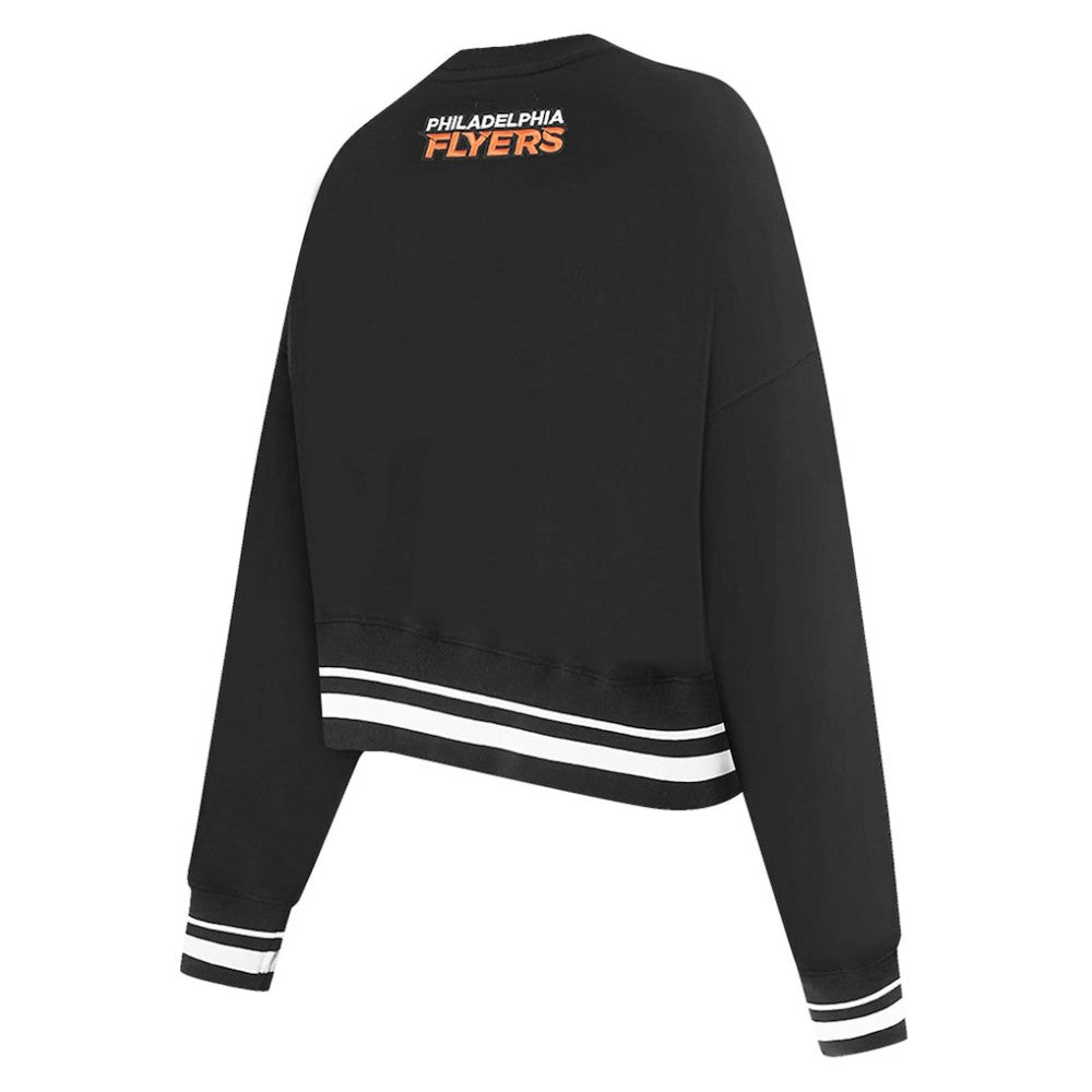 Philadelphia Flyers - Pro Standard Women's Area Code Cropped Pullover Sweatshirt Black