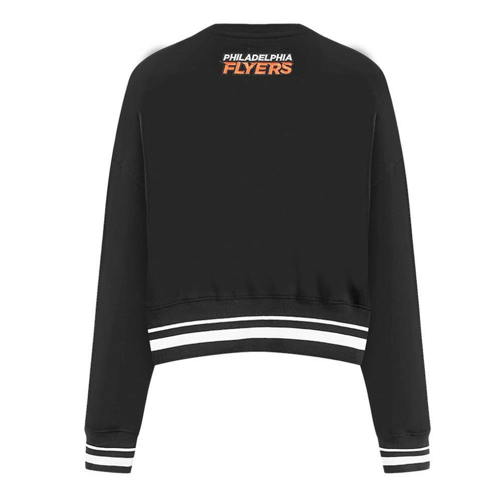 Philadelphia Flyers - Pro Standard Women's Area Code Cropped Pullover Sweatshirt Black