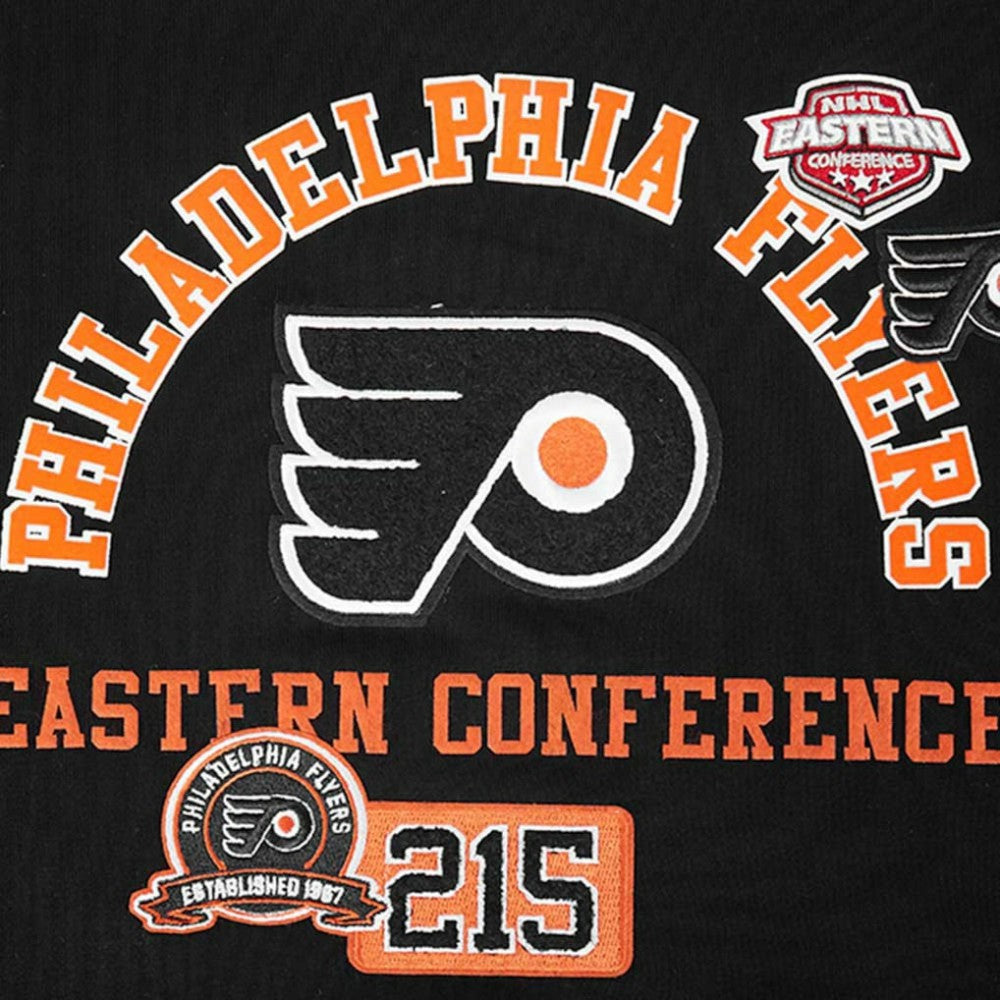 Philadelphia Flyers - Pro Standard Women's Area Code Cropped Pullover Sweatshirt Black