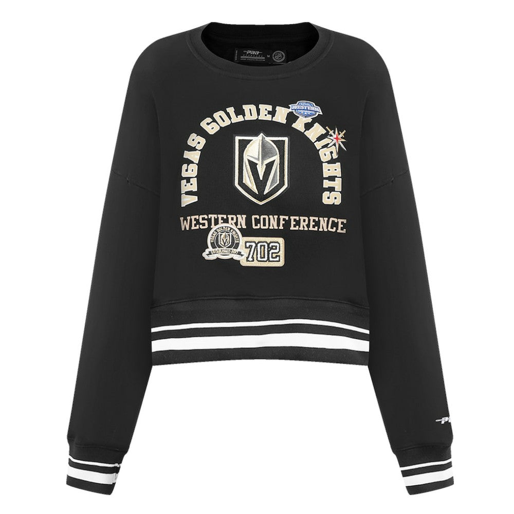 Vegas Golden Knights Pro Standard Women's Area Code Cropped Pullover Sweatshirt Black