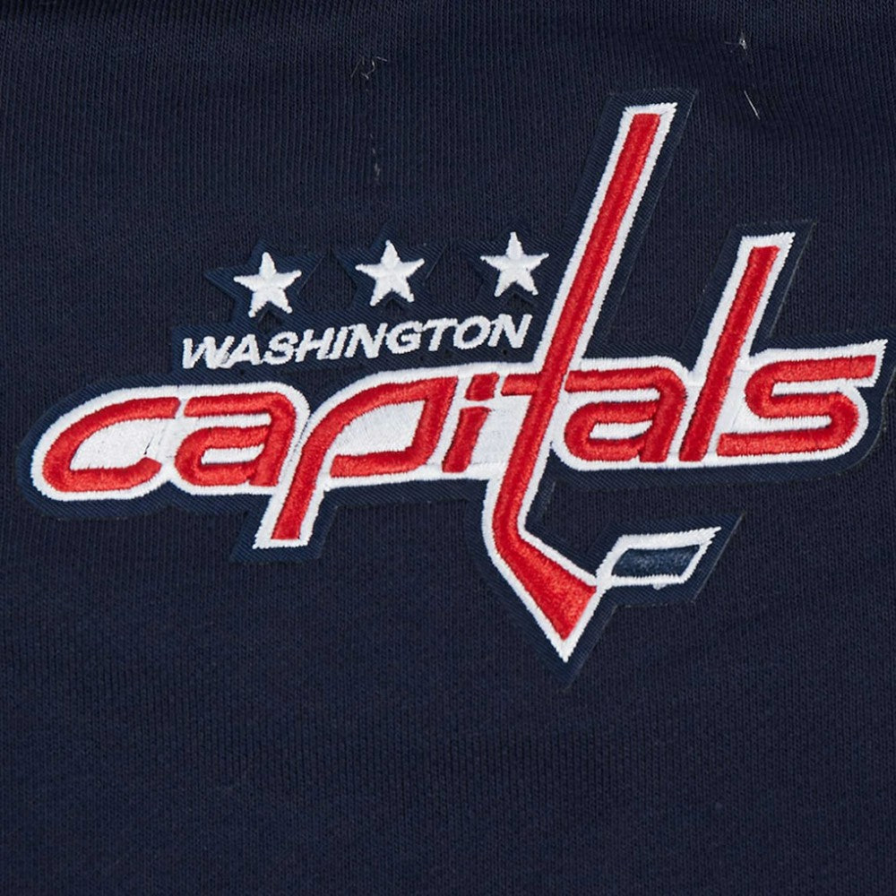 Washington Capitals Pro Standard Women's Area Code Cropped Pullover Sweatshirt Navy