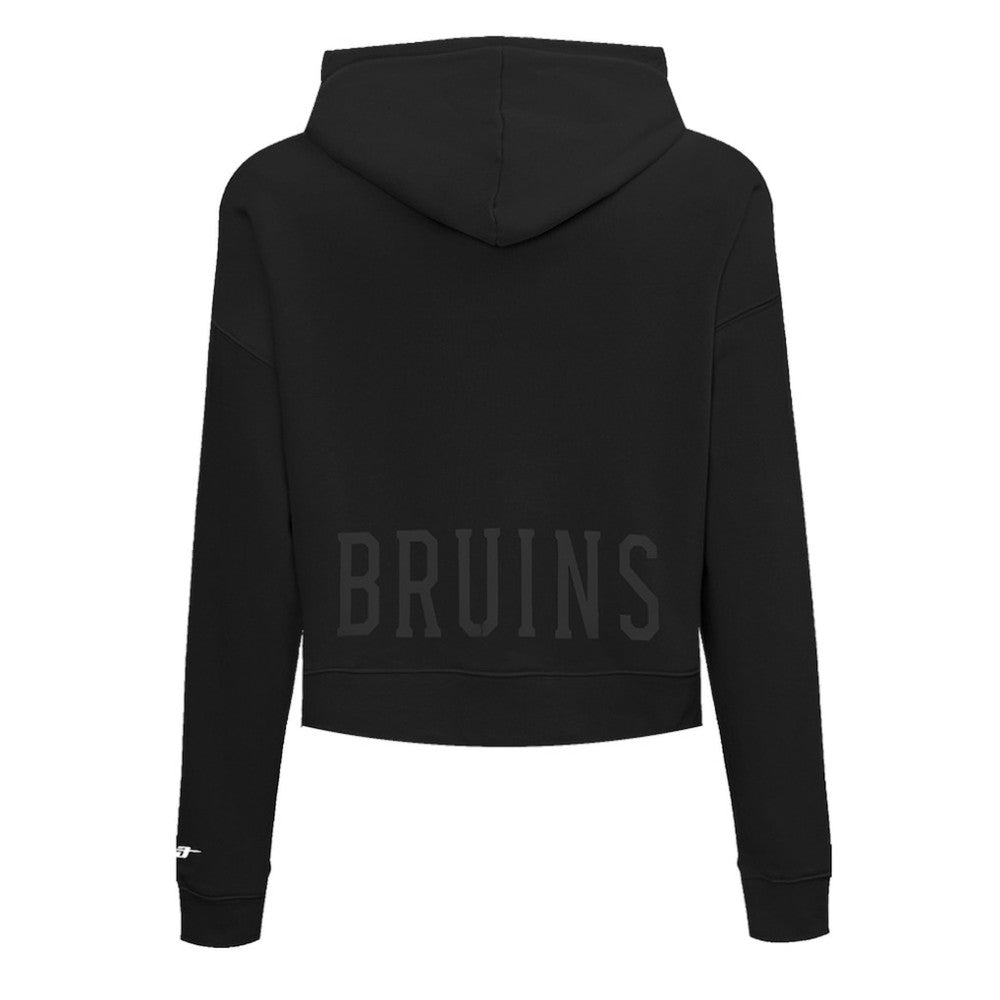 Boston Bruins Pro Standard Women's Jewels Cropped Pullover Hoodie Black