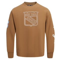 New York Rangers Pro Standard Paint the City Pullover Sweatshirt Brown