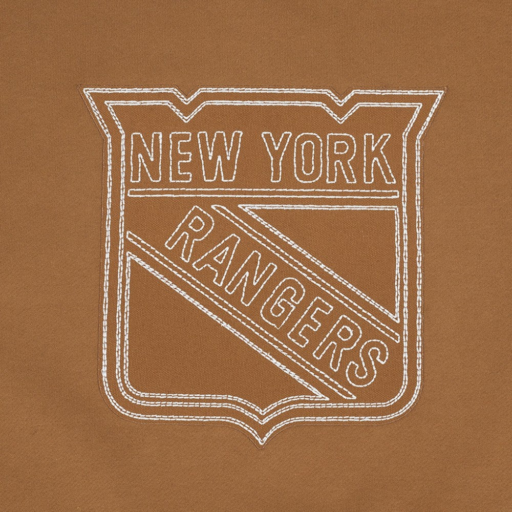 New York Rangers Pro Standard Paint the City Pullover Sweatshirt Brown