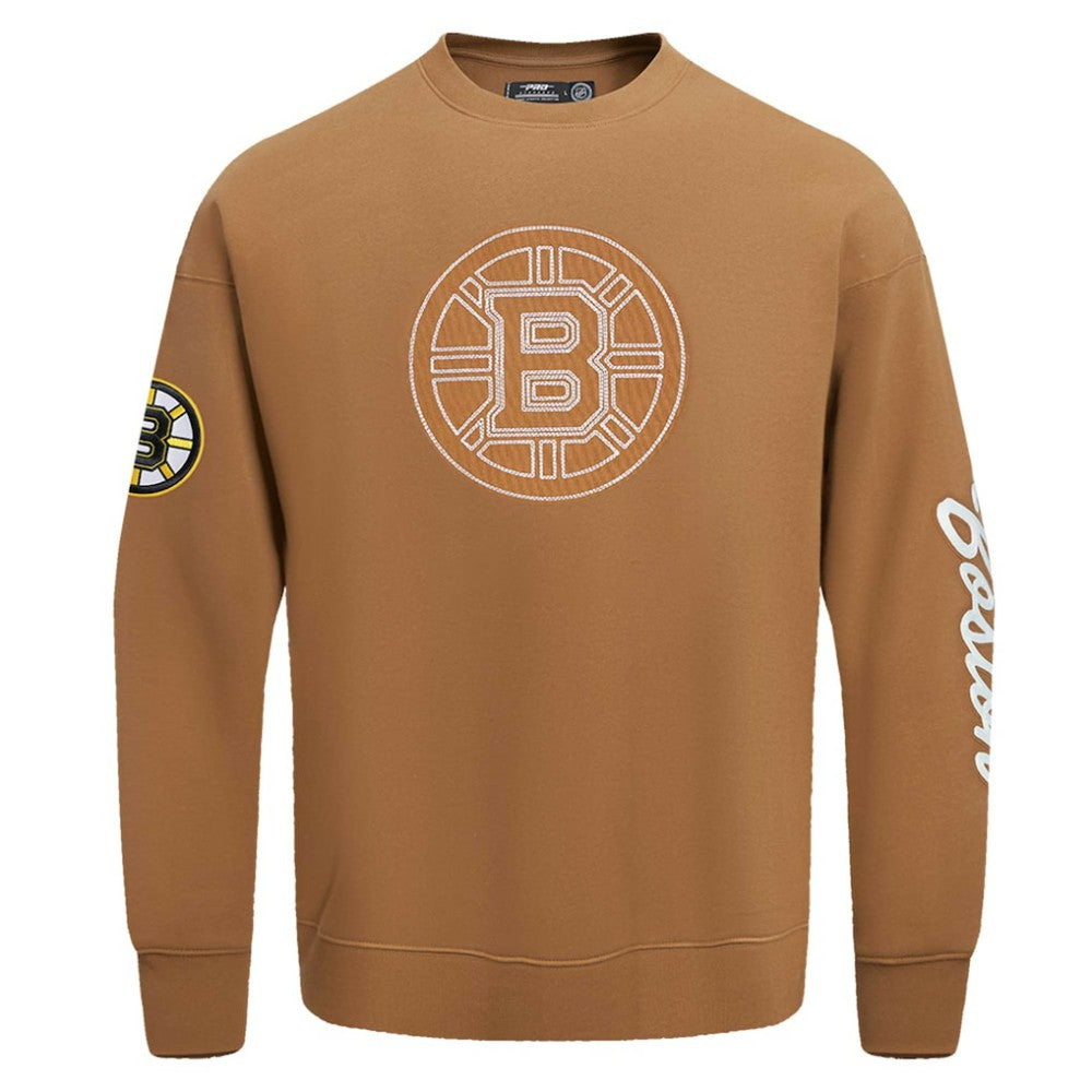 Boston Bruins Pro Standard Paint the City Pullover Sweatshirt Brown