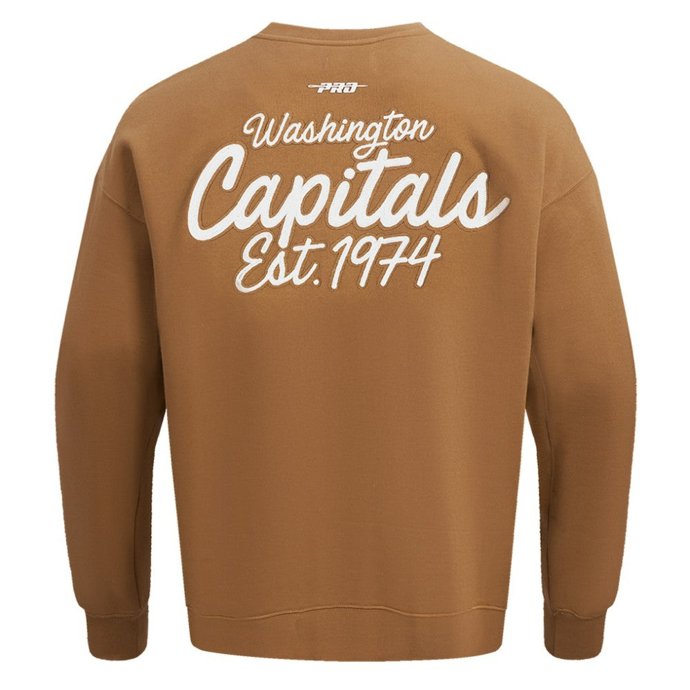 Washington Capitals Pro Standard Paint the City Pullover Sweatshirt Brown
