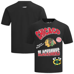 Chicago Blackhawks Pro Standard Turn It Up Dropped Shoulder T-Shirt Black