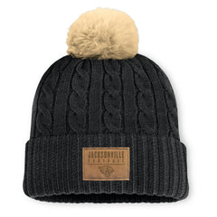 Jacksonville Jaguars Women's Cable Knit Cuffed Hat with Pom Black - Fanatics