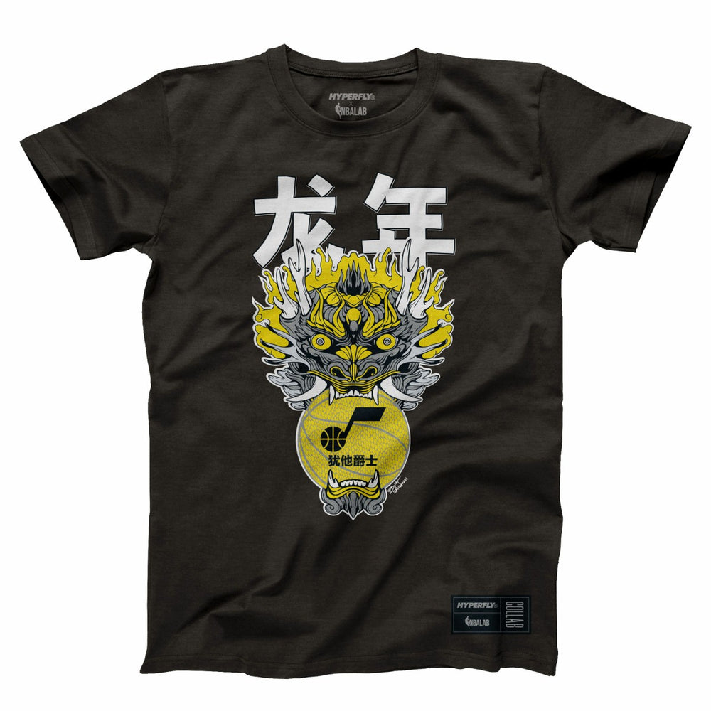 NBA - Utah Jazz Hyperfly Unisex Year of the Dragon Lunar New Year Collection T-Shirt - Heather Black