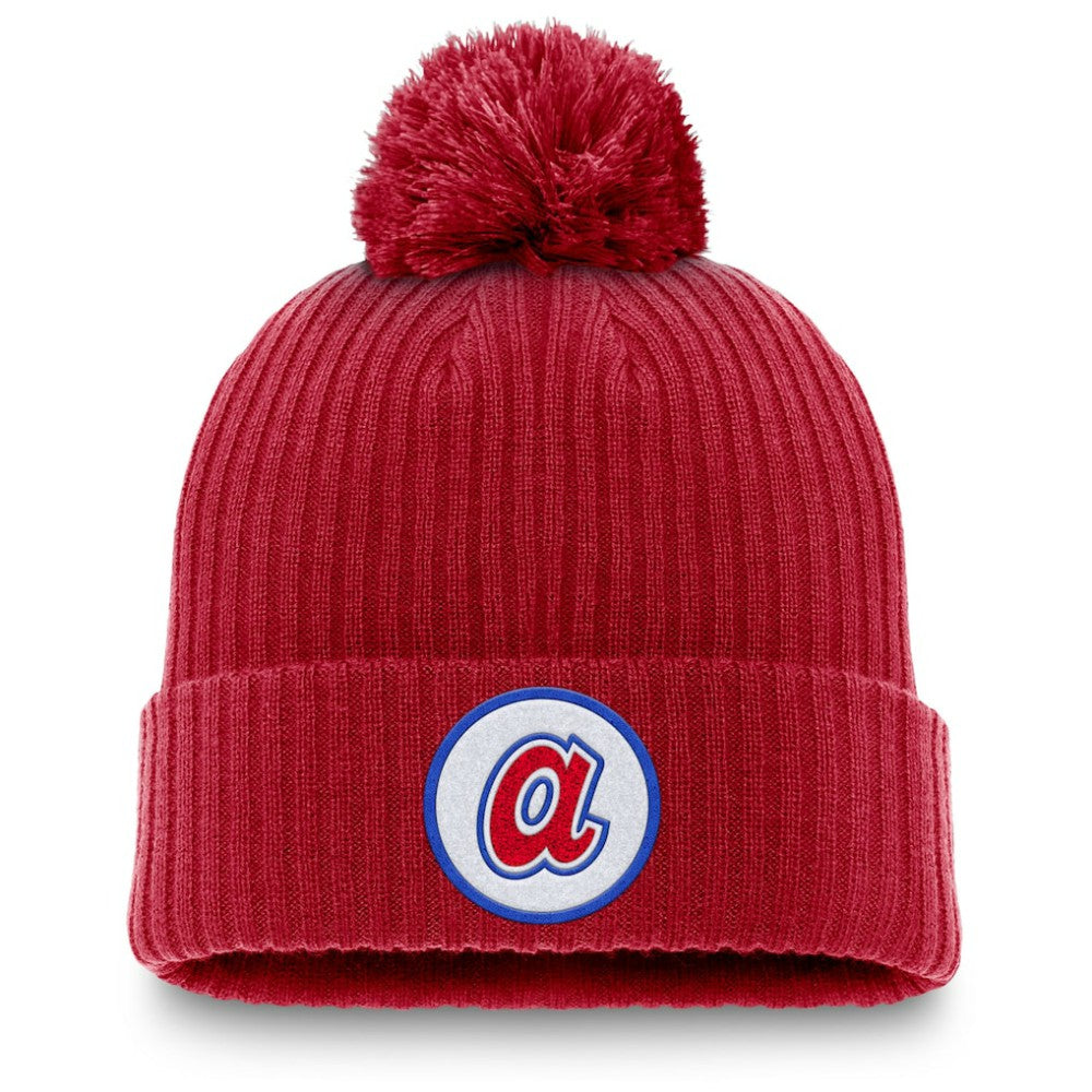Atlanta Braves Nike Cooperstown Collection Patch Cuffed Knit Hat with Pom Sale