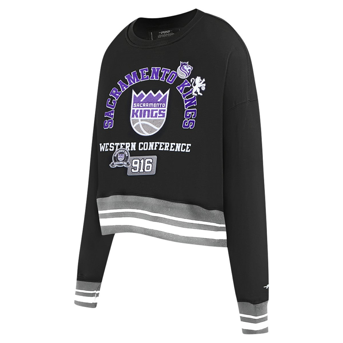 NBA - Sacramento Kings Pro Standard Women's Area Code Cropped Pullover Sweatshirt - Black