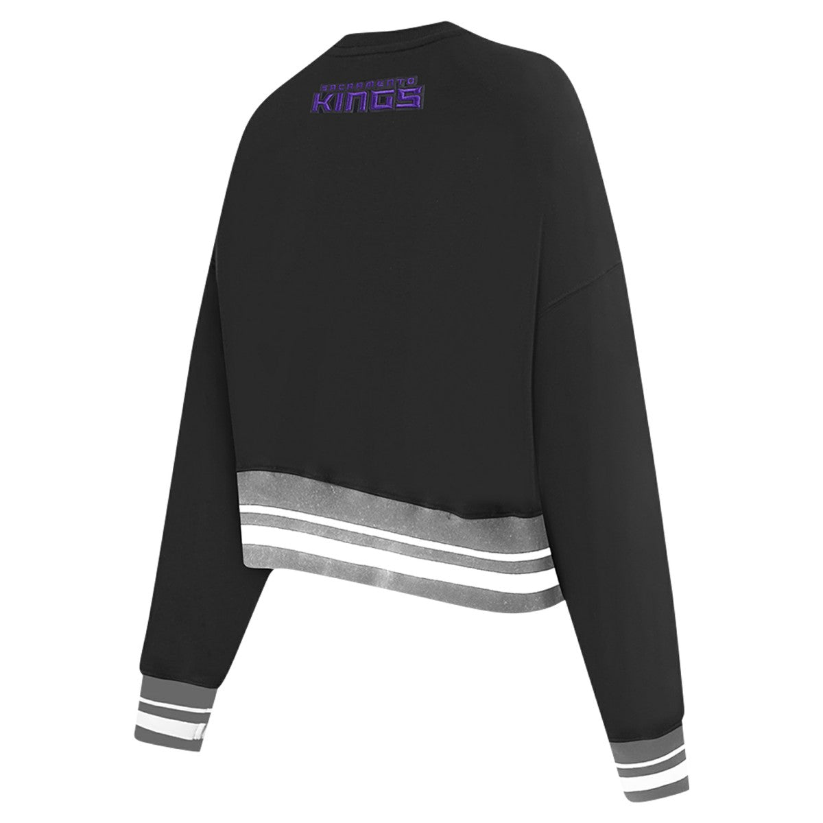 NBA - Sacramento Kings Pro Standard Women's Area Code Cropped Pullover Sweatshirt - Black