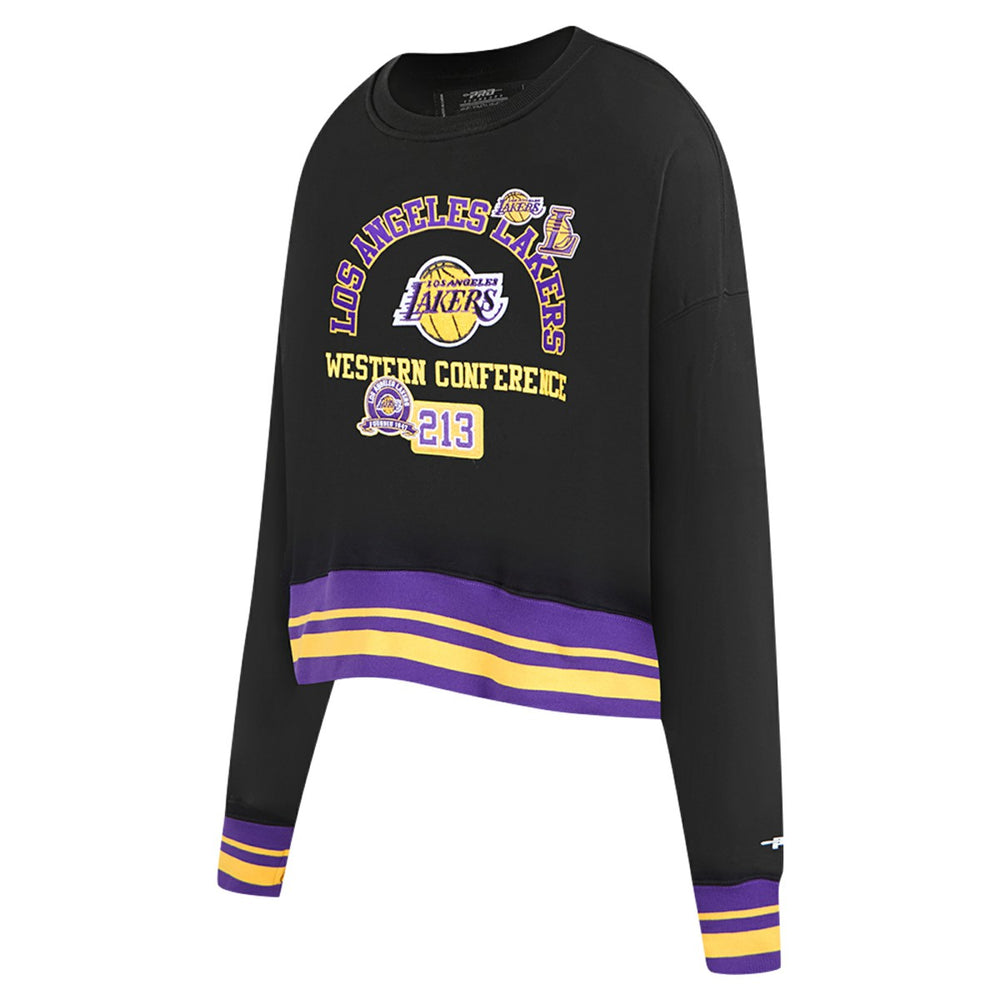 NBA - Los Angeles Lakers Pro Standard Women's Area Code Cropped Pullover Sweatshirt - Black
