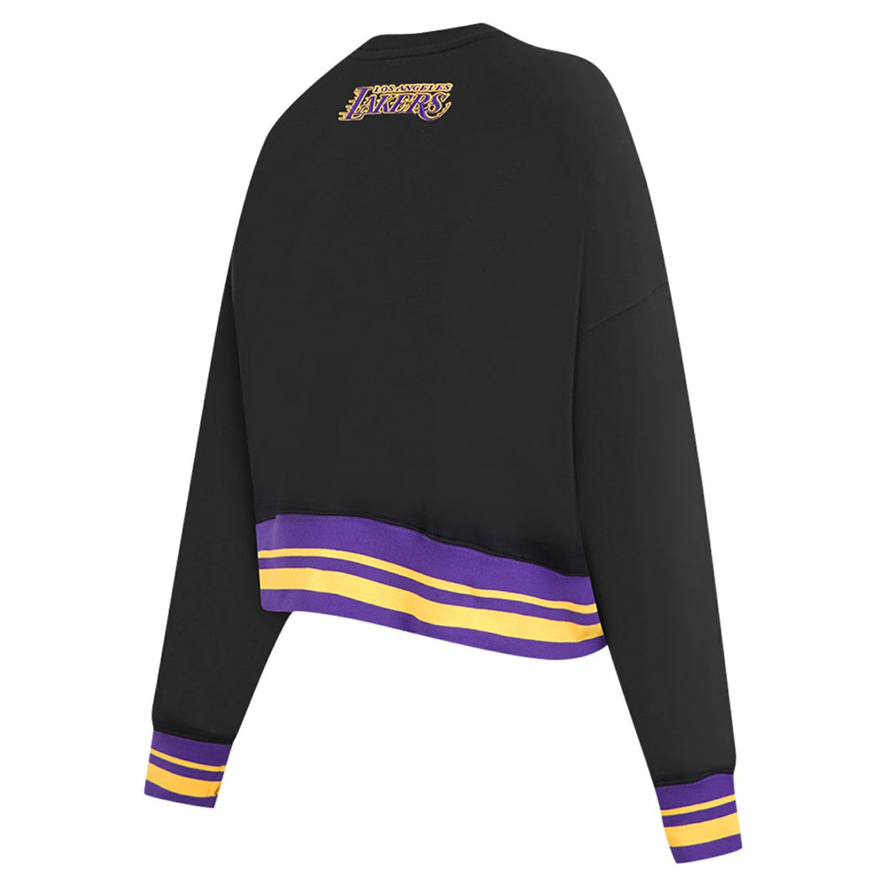 NBA - Los Angeles Lakers Pro Standard Women's Area Code Cropped Pullover Sweatshirt - Black