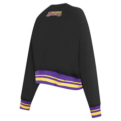 NBA - Los Angeles Lakers Pro Standard Women's Area Code Cropped Pullover Sweatshirt - Black