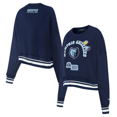 NBA - Memphis Grizzlies Pro Standard Women's Area Code Cropped Pullover Sweatshirt - Navy