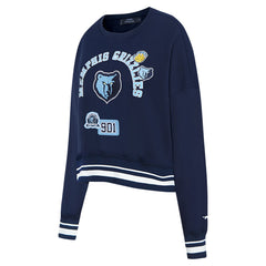 NBA - Memphis Grizzlies Pro Standard Women's Area Code Cropped Pullover Sweatshirt - Navy