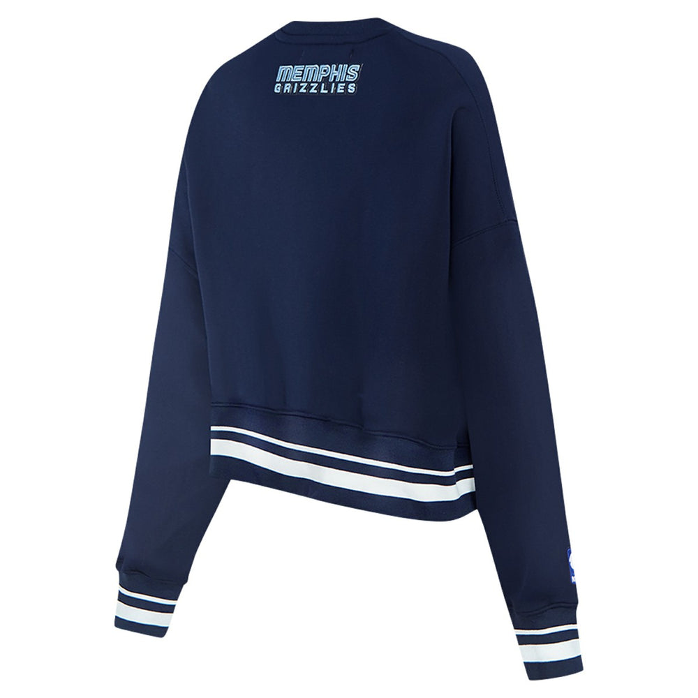 NBA - Memphis Grizzlies Pro Standard Women's Area Code Cropped Pullover Sweatshirt - Navy
