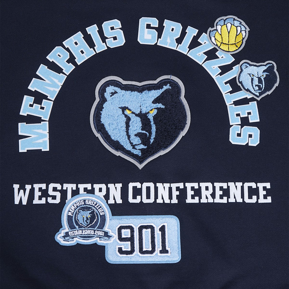 NBA - Memphis Grizzlies Pro Standard Women's Area Code Cropped Pullover Sweatshirt - Navy