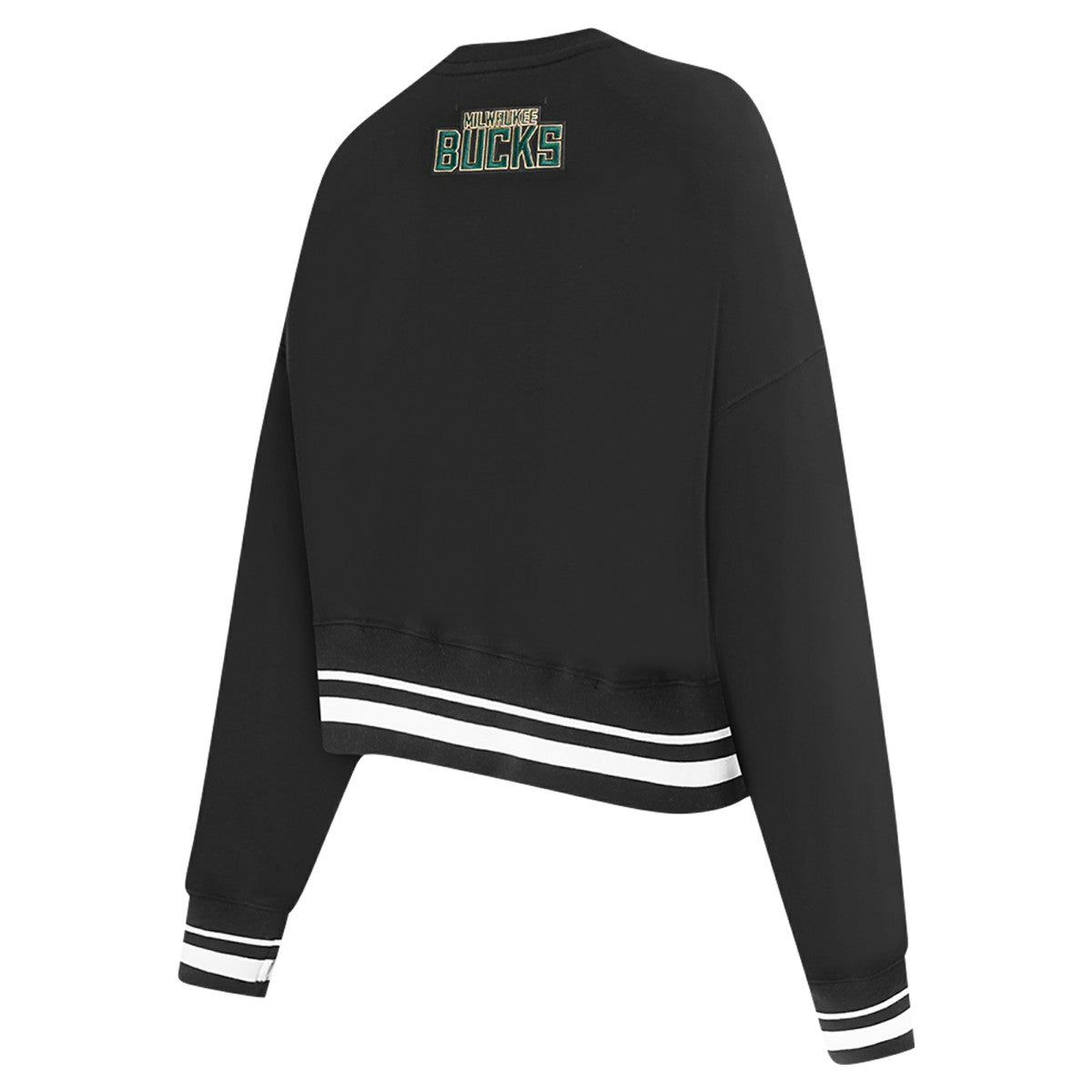 NBA - Milwaukee Bucks Pro Standard Women's Area Code Cropped Pullover Sweatshirt - Black