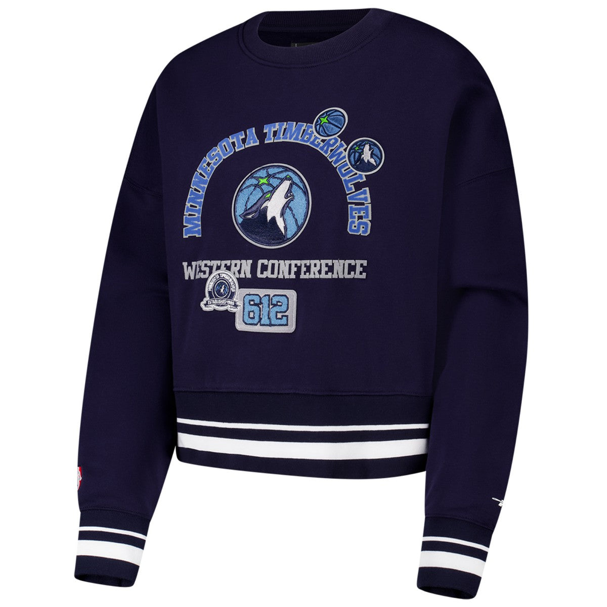 NBA - Minnesota Timberwolves Pro Standard Women's Area Code Cropped Pullover Sweatshirt - Navy