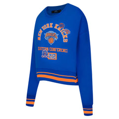 NBA - New York Knicks Pro Standard Women's Area Code Cropped Pullover Sweatshirt - Blue