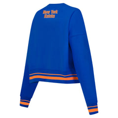 NBA - New York Knicks Pro Standard Women's Area Code Cropped Pullover Sweatshirt - Blue