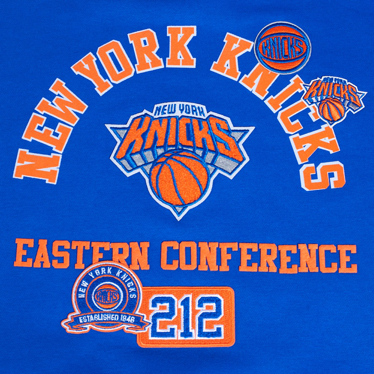 NBA - New York Knicks Pro Standard Women's Area Code Cropped Pullover Sweatshirt - Blue