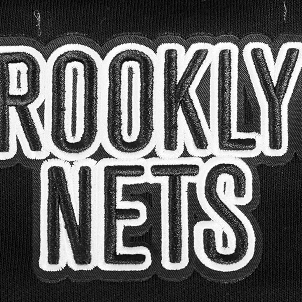 NBA - Brooklyn Nets Pro Standard Women's Area Code Cropped Pullover Sweatshirt - Black
