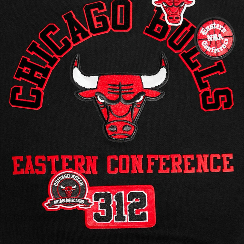 NBA - Chicago Bulls Pro Standard Women's Area Code Cropped Pullover Sweatshirt - Black