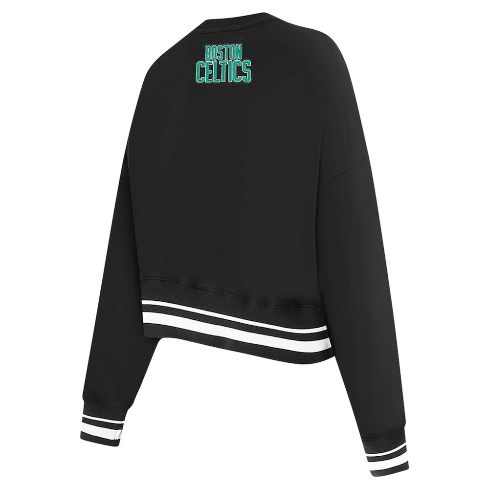 NBA - Boston Celtics Pro Standard Women's Area Code Cropped Pullover Sweatshirt - Black