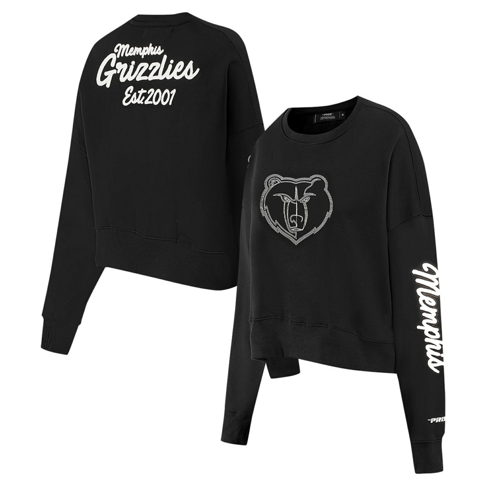 NBA - Memphis Grizzlies Pro Standard Women's Paint The City Cropped Pullover Sweatshirt - Black