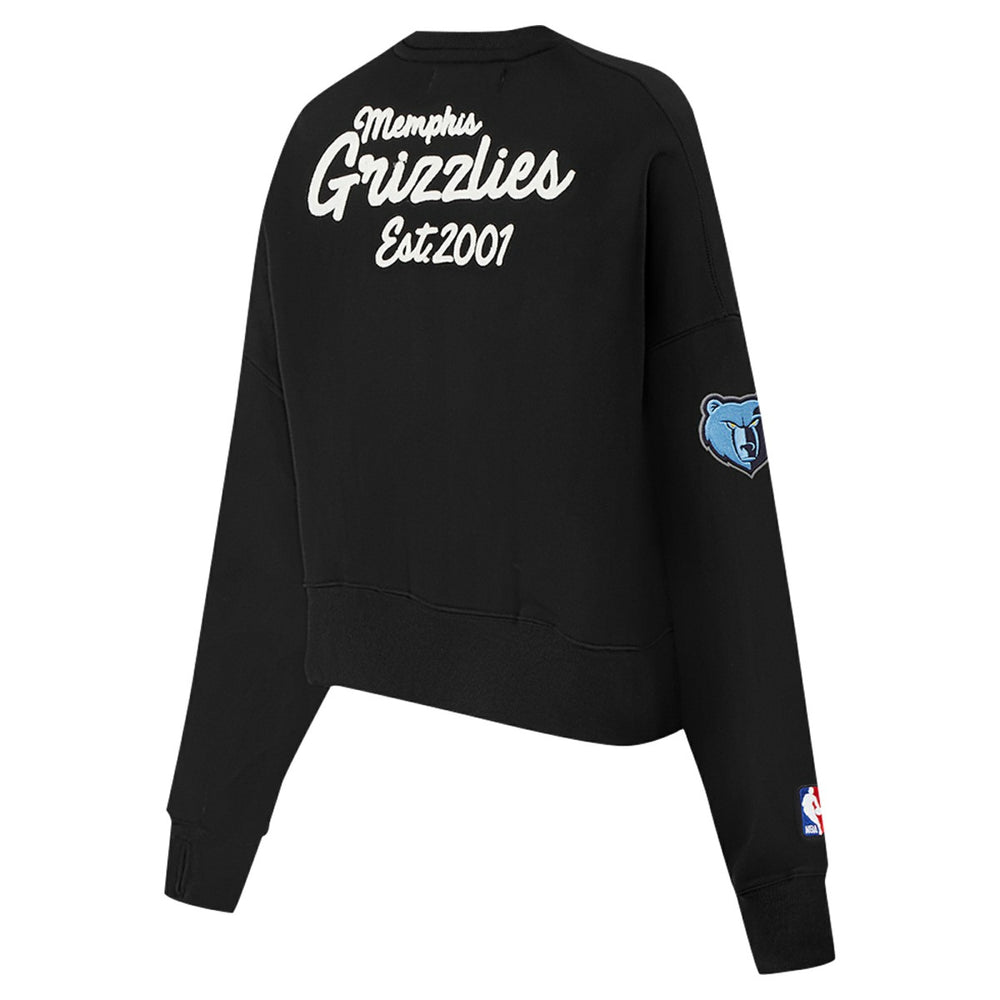 NBA - Memphis Grizzlies Pro Standard Women's Paint The City Cropped Pullover Sweatshirt - Black