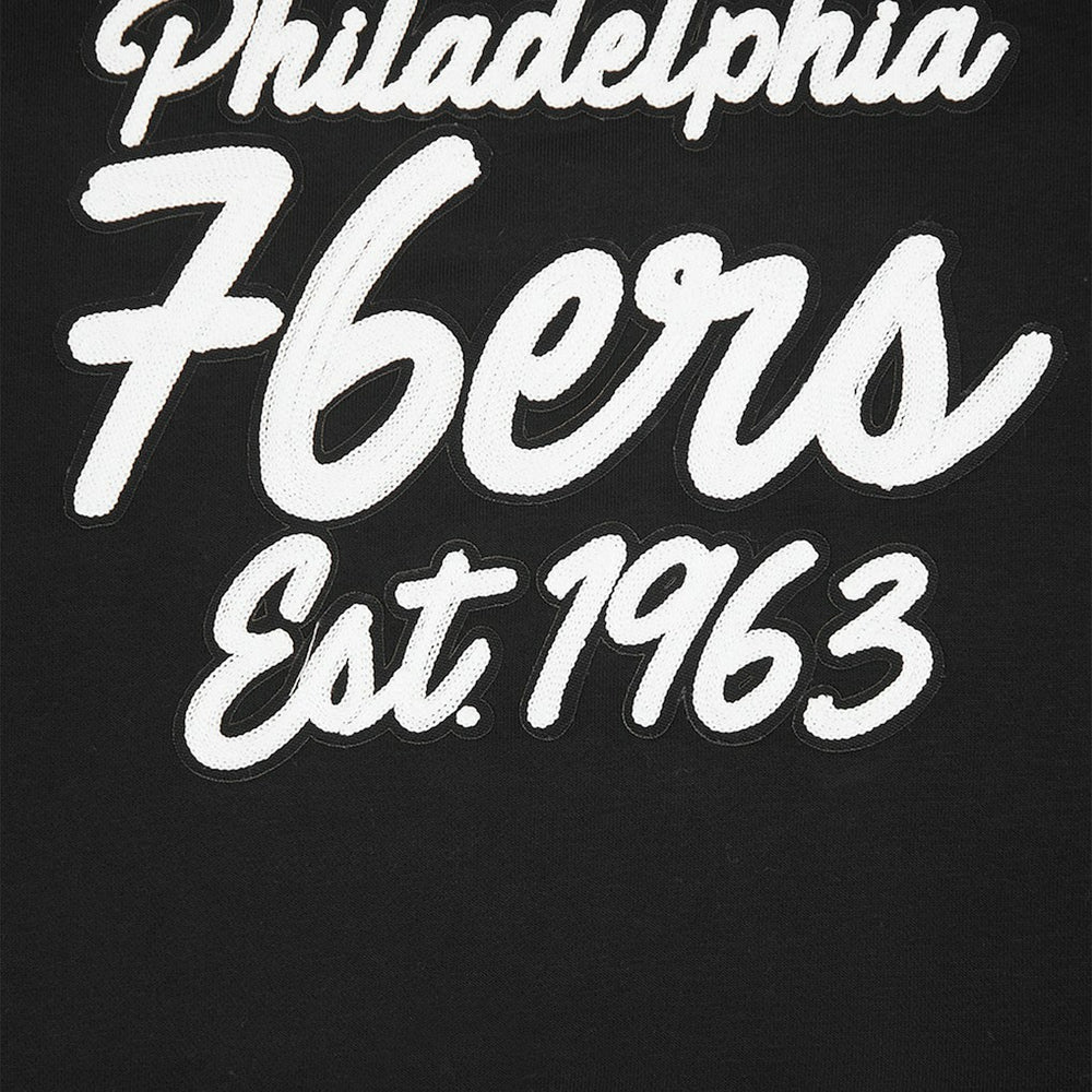 NBA - Philadelphia 76ers Pro Standard Women's Paint The City Cropped Pullover Sweatshirt - Black