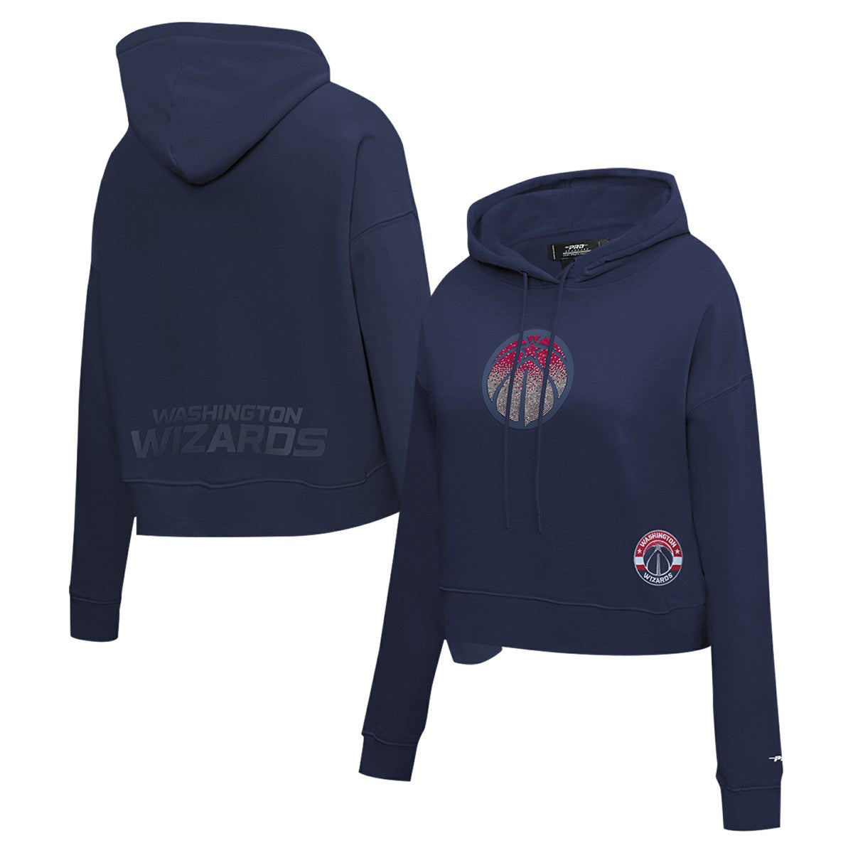 NBA - Washington Wizards Pro Standard Women's Jewels Cropped Pullover Hoodie - Navy