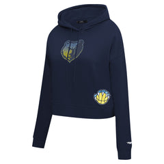 NBA - Memphis Grizzlies Pro Standard Women's Jewels Cropped Pullover Hoodie - Navy