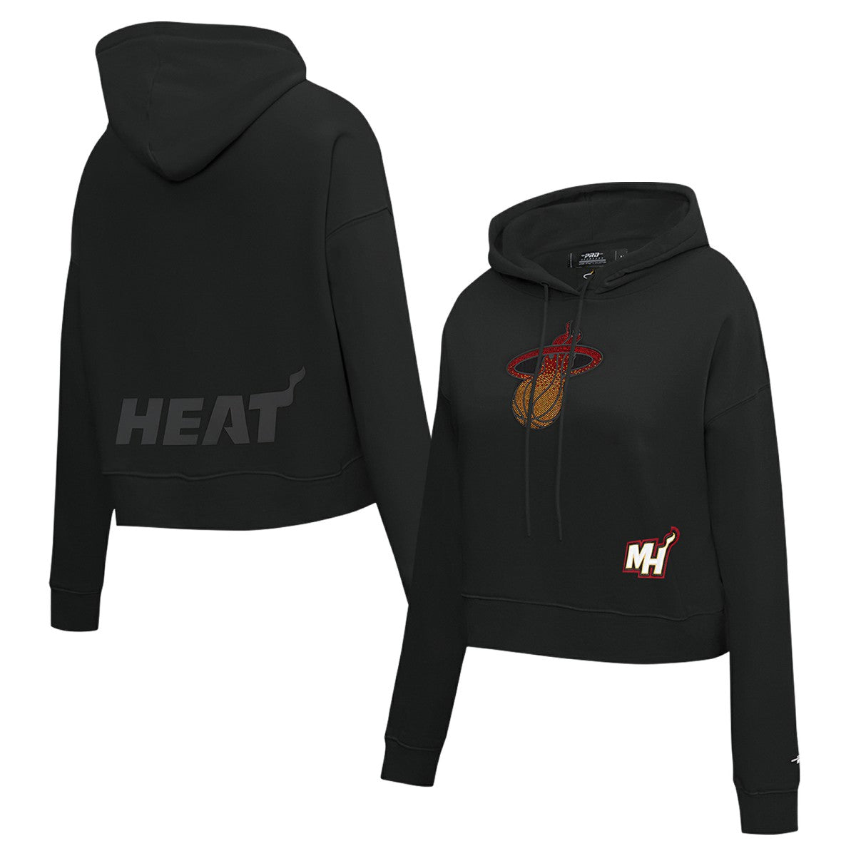 NBA - Miami Heat Pro Standard Women's Jewels Cropped Pullover Hoodie - Black