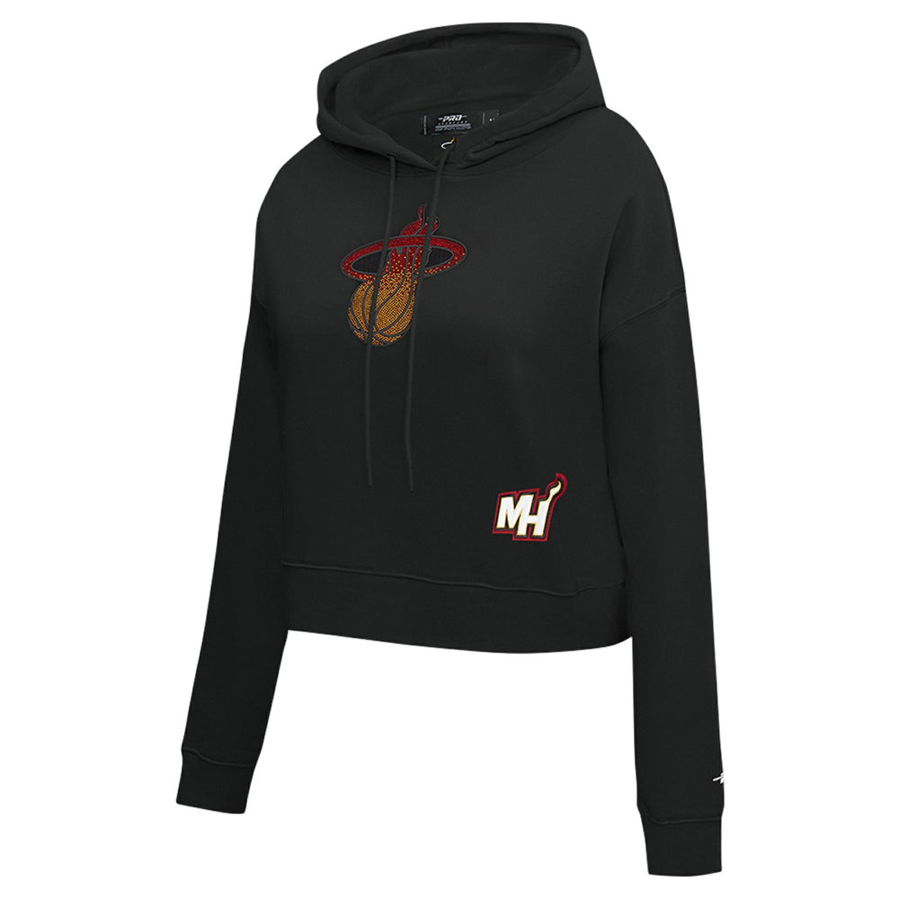 NBA - Miami Heat Pro Standard Women's Jewels Cropped Pullover Hoodie - Black