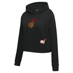 NBA - Miami Heat Pro Standard Women's Jewels Cropped Pullover Hoodie - Black