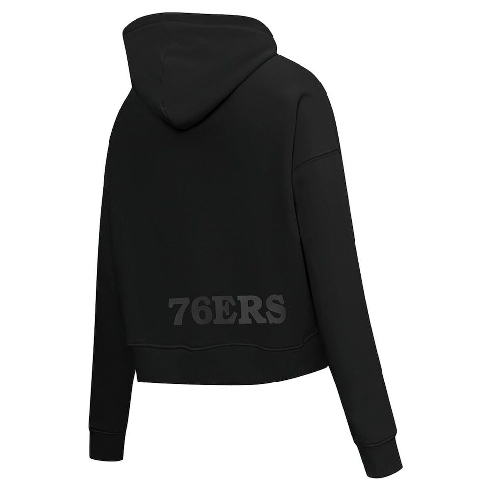 NBA - Philadelphia 76ers Pro Standard Women's Jewels Cropped Pullover Hoodie - Black