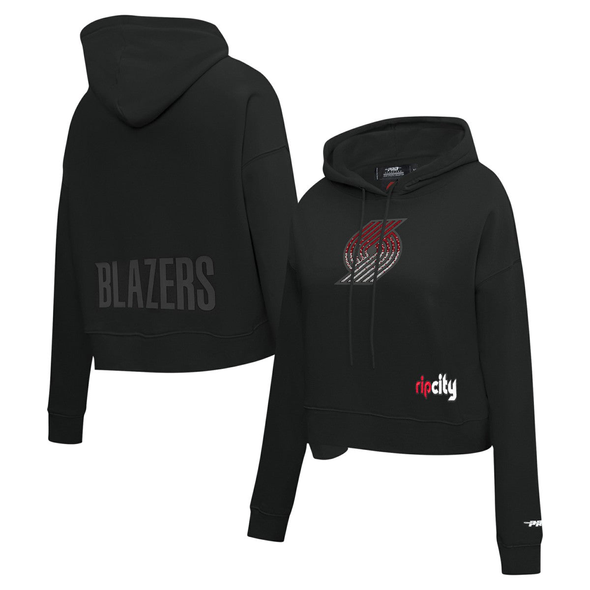 NBA - Portland Trail Blazers Pro Standard Women's Jewels Cropped Pullover Hoodie - Black