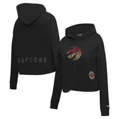 NBA - Toronto Raptors Pro Standard Women's Jewels Cropped Pullover Hoodie - Black