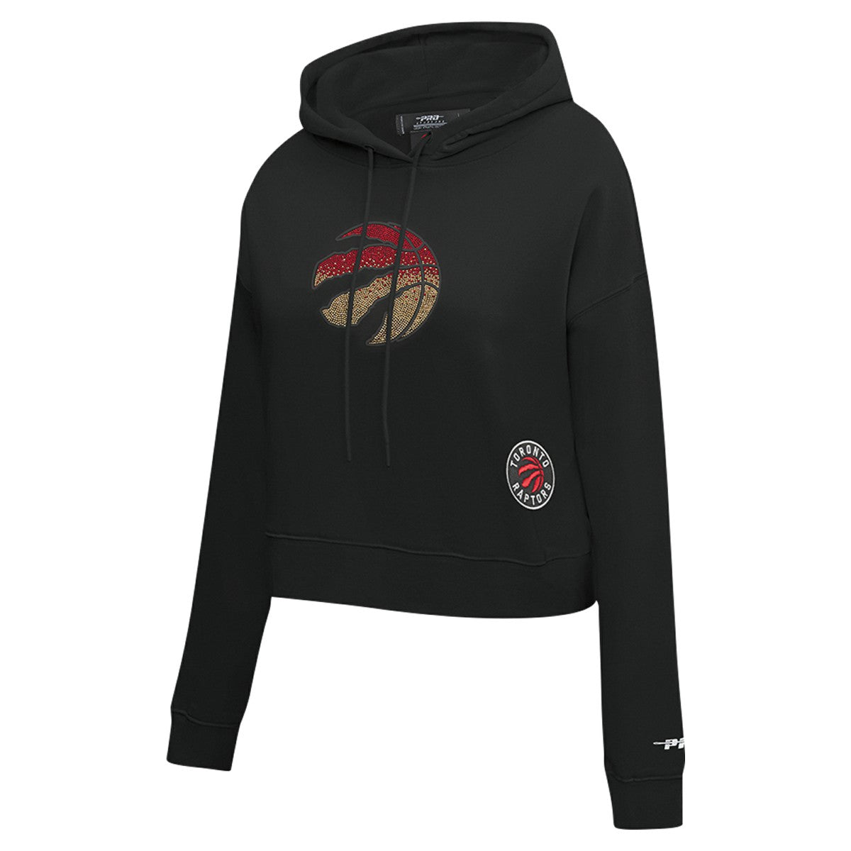 NBA - Toronto Raptors Pro Standard Women's Jewels Cropped Pullover Hoodie - Black