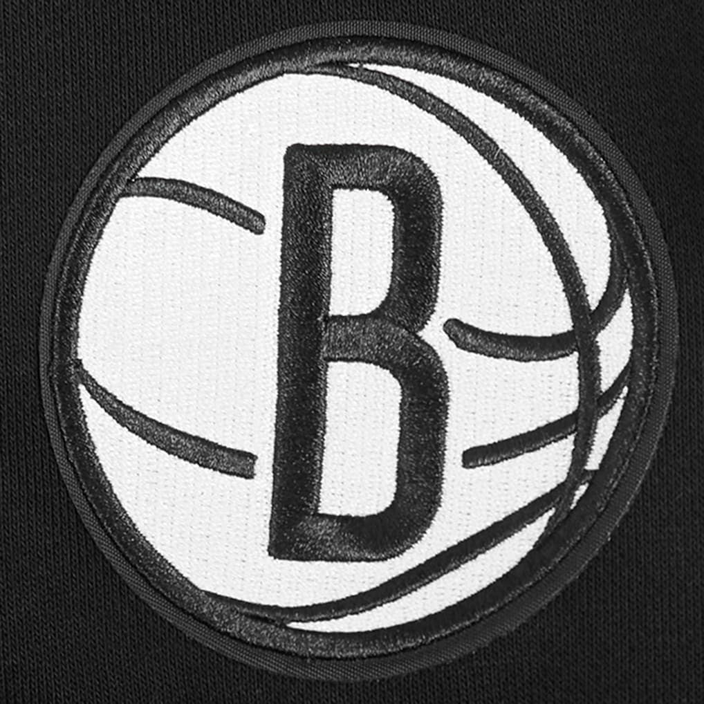 NBA - Brooklyn Nets Pro Standard Women's Jewels Cropped Pullover Hoodie - Black