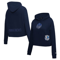 NBA - Dallas Mavericks Pro Standard Women's Jewels Cropped Pullover Hoodie - Navy