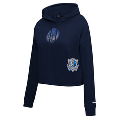NBA - Dallas Mavericks Pro Standard Women's Jewels Cropped Pullover Hoodie - Navy