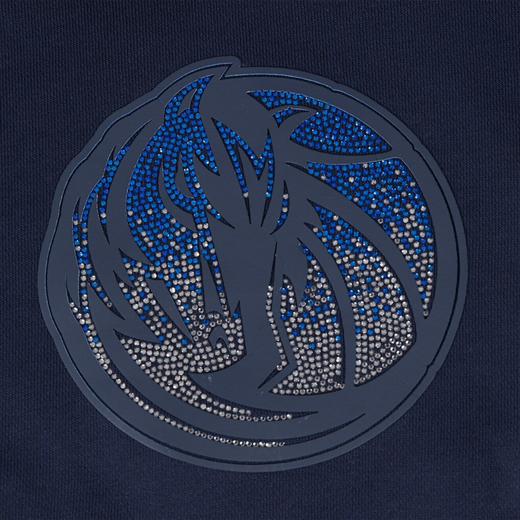 NBA - Dallas Mavericks Pro Standard Women's Jewels Cropped Pullover Hoodie - Navy