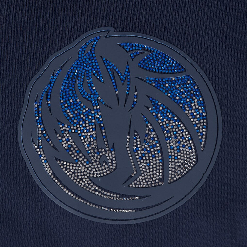 NBA - Dallas Mavericks Pro Standard Women's Jewels Cropped Pullover Hoodie - Navy