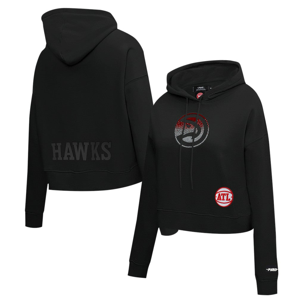 NBA - Atlanta Hawks Pro Standard Women's Jewels Cropped Pullover Hoodie - Black