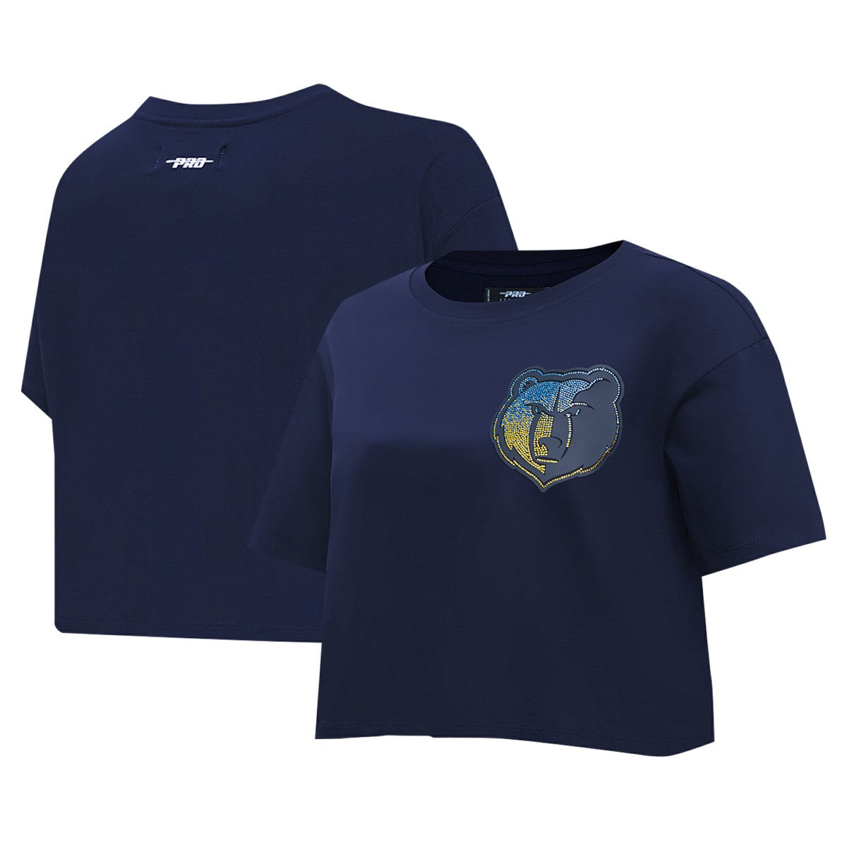 NBA - Memphis Grizzlies Pro Standard Women's Jewels Boxy Cropped T-Shirt - Navy